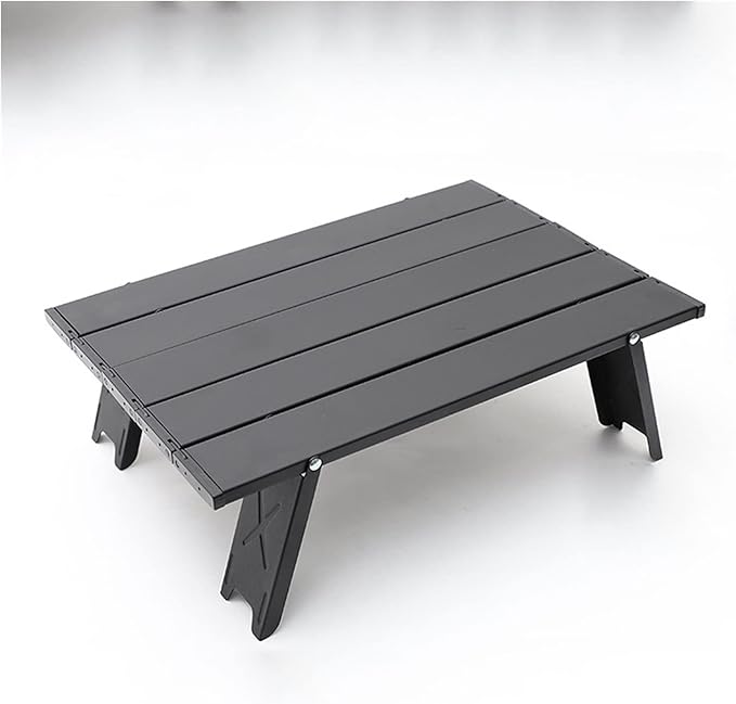 Outdoor Camping Portable Foldable Mini Table for Tours Beach Picnic Barbecue Tableware Folding Computer Desk Camping Accessories (Color : Red) (Black)