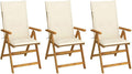 Folding Patio Chairs,Bistro Chair,Patio Funiture,Lawn Chairs,Armchair,Beach Chair,Camp Chair,Coffee Chair,for Outdoor,Fire Pit,Deck,Lawn,Outside,Garden, 3 pcs with Cushions Solid Acacia Wood