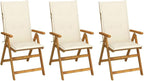 Folding Patio Chairs,Bistro Chair,Patio Funiture,Lawn Chairs,Armchair,Beach Chair,Camp Chair,Coffee Chair,for Outdoor,Fire Pit,Deck,Lawn,Outside,Garden, 3 pcs with Cushions Solid Acacia Wood