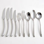 Stainless Steel Silverware Set - 16-Piece Flatware Cutlery Set for 4, Durable 304 Steel Knife, Fork & Spoon, Elegant Black Handle - Perfect for Dining & Entertaining