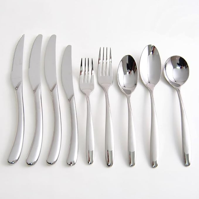 Premium 16-Piece Stainless Steel Silverware Set - Durable Cutlery Set with Black Handles, Includes Forks, Knives & Spoons for 4 - Perfect for Home & Dining