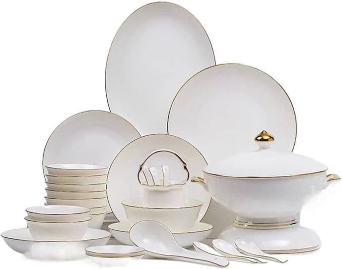 European Dish Set Bone China Tableware Complete Kitchenware