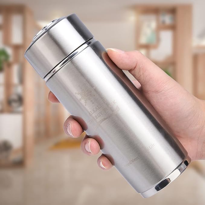 New alkalines Water Bottle, Portable alkalines Ionizer Generator, Stainless Steel Water Filter Bottle, Nano Balance Bio Energy Lonizer Cup Flask for Sports,Camping (Silver)