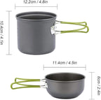 Camping Cookware Kit with Stove Outdoor Cooking Set with Knife Fork Spoon Outdoor Pot Travel Tableware Kitchen Hiking Picnic BBQ