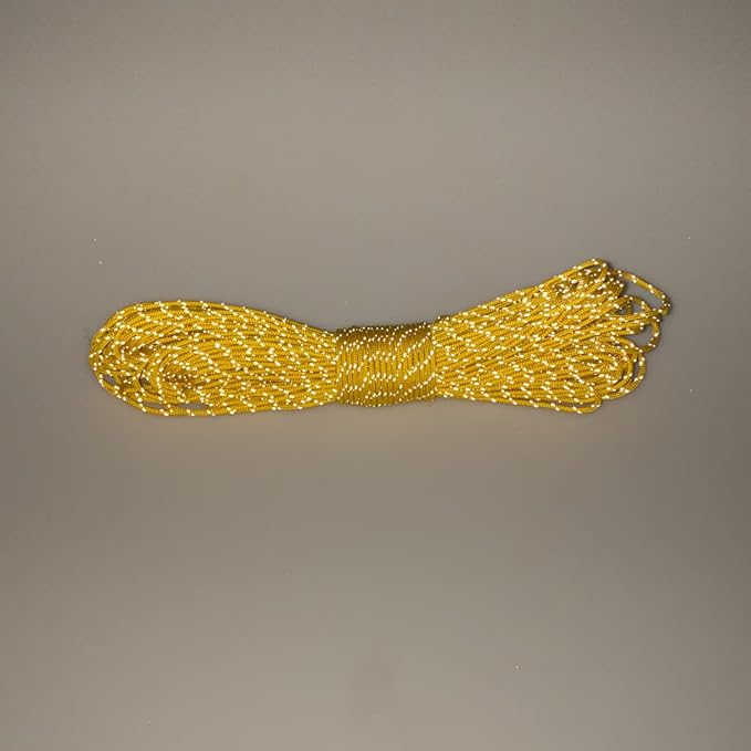 Paracord Planet – Fluorescent 1.75mm Reflective Guyline 95 Paracord Tent Rope Camping Parachute Cord – Yellow – 65ft