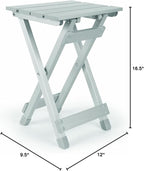 Camco Aluminum Small Outdoor Side Table - Folding Camping Table Supports Up to 130lb - Features Durable Aluminum Construction - Collapses for Easy RV Storage - (51890)