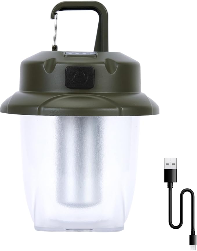 Mini LED Camping Lights for Tent Lights Portable Camping Lantern Rechargeable Outdoor Flashlight Battery Powered,450LM Camp Accessories for Hiking Backpacking Emergency Outage(Green)
