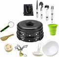Camping Cookware Kit Outdoor Aluminum Cooking Set Travelling Hiking Picnic BBQ Tableware Equipment Kettle Pots Kitchenware(C)
