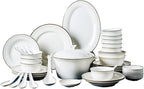 European Kitchenware Ceramic Tableware Set 56 Piece Tableware Dish Set