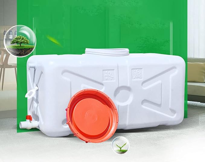 Water Tank Water Tank 100L Water Bucket Water Tank Water Bucket Household Water Storage Outdoor Food Grade Plastic Water Tank Large Rectangular Horizontal Disaster Camp Water Tank(Size:100L-T)