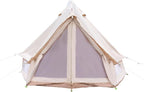 4 Season Waterproof Canvas Bell Tent for Camping - 3m (10ft) Heavy Duty Yurt Tent with Ground Ventilation & Stove Jack, Outdoor Shelter for Family/Group, Portable Khaki Cotton