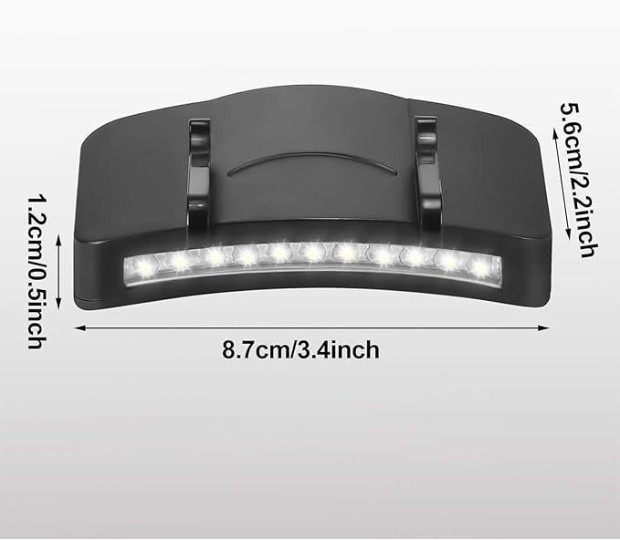 Mudder 2 Pcs Hat Light Clip 11 LED Cap Lights Clip on Hat Battery Powered Hat Brim Clip on Light Black Waterproof Ultra Bright Hat Flashlight Clip on Headlamp for Hats Hunting Camping Fishing Hiking