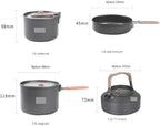 Camping Cookware Camping Utensils Dishes Cookware Set Picnic Hiking Heat Exchanger Pot Kettle Outdoor Tourism Tableware Survival Gear
