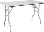 HARDURA Folding Stainless Steel Table 30X48 Inches with Legs NSF Commercial Portable Folding Prep Table for Restaurant Kitchen Home and Hotel