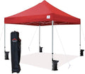 10'x10' Pop Up Canopy Tent Commercial Instant Shelter with Heavy Duty Roller Bag, 4 Canopy Sand Bags, 10x10 FT Red