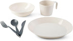GSI Outdoors Cascadian 1 Person Table Set I 6-Piece Camping, Backpacking Mess Kit, Plastic BPA Free, Plate, Bowl, Mug, Cup & Cutlery Set