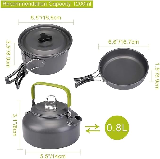 Outdoor Tableware Skillful Manufacture Outdoor Camping Hiking Cookware Cooking Camping Kettle Kits (Color : B) (C)