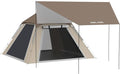 Golabs 3 Person Camping Tent w/ 9.5x8.5 ft Canopy, 3-Minute Setup by Pre-Attached Pole, PU1500mm Waterproof, 4 Side Mesh Tent Top & Door & Ventilation, Portable Family Tent w/Carry Bag & Pocket & Hook