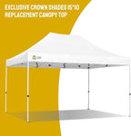 CROWN SHADES 10x15 Canopy Replacement Top - Only Compatible with Crown Shades M150B Series, Canopy Top Cover, White (Top Only)