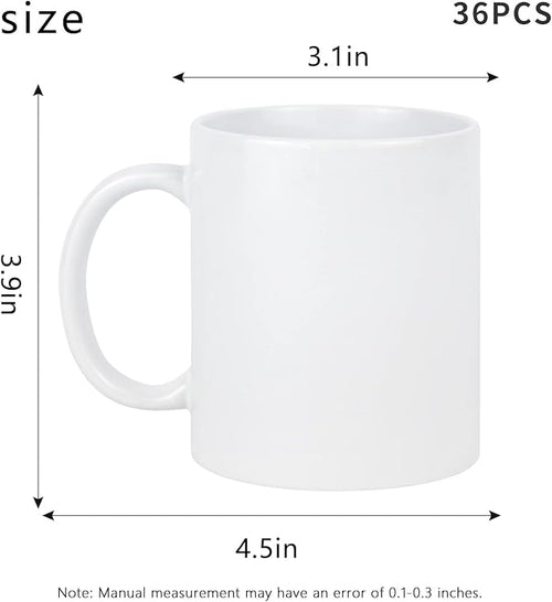 11 Oz Sublimation Blank Ceramic Coffee Mugs Case Of 36 Pcs White Coffee Mugs Blank Coated Cup Blank White Mug Sublimation Blanks DIY Mugs