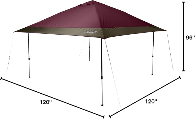 Coleman Oasis Instant Pop-Up Canopy Tent with Side Wall Attachment, Portable Shelter with Easy Setup & Takedown, Wheeled Carry Bag Included, 10x10/13x13ft Sizes