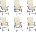 Patio Reclining Chairs,Camp Chair,Barbecue Chairs,Fishing Chairs,Bistro Chair,Coffee Chair,Patio Funiture,for Dining Room,Living Room,Study Room,Garden, 6 pcs with Cushions Solid Acacia Wood