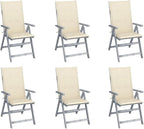 Patio Reclining Chairs,Camp Chair,Barbecue Chairs,Fishing Chairs,Bistro Chair,Coffee Chair,Patio Funiture,for Dining Room,Living Room,Study Room,Garden, 6 pcs with Cushions Solid Acacia Wood