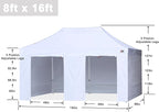 ABCCANOPY Easy Pop Up Canopy Tent with Sidewalls 8X16 Commercial -Series, White