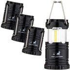 MalloMe LED Camping COB Lantern Flashlights 8 Pack - Super Bright - 240 Lumen Portable Outdoor Lights - AA Batteries Required, Not Included (Black, Collapsible)