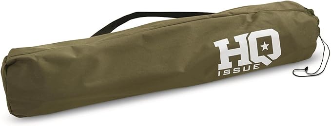 HQ ISSUE Camping Cot for Adults, Heavy-Duty Comfortable Military Army Style Portable Folding Sleeping Camp Tent Bed with Carry Bag, 225-lb Capacity