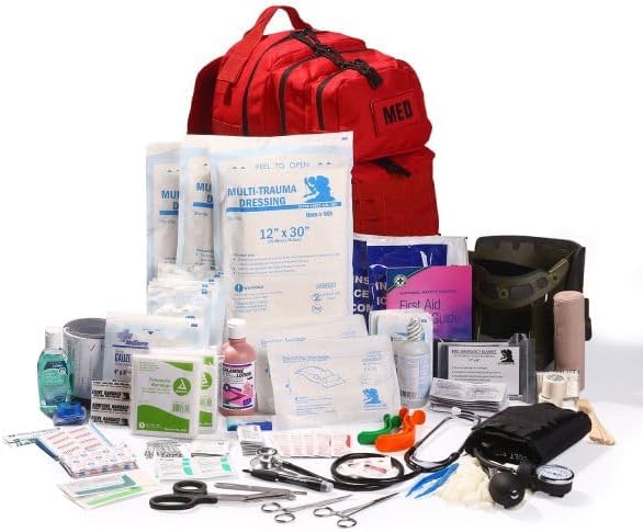 Prepper Supplies Best Sellers - Fully Stocked Tactical Trauma Backpack (Black) by Elite First Aid