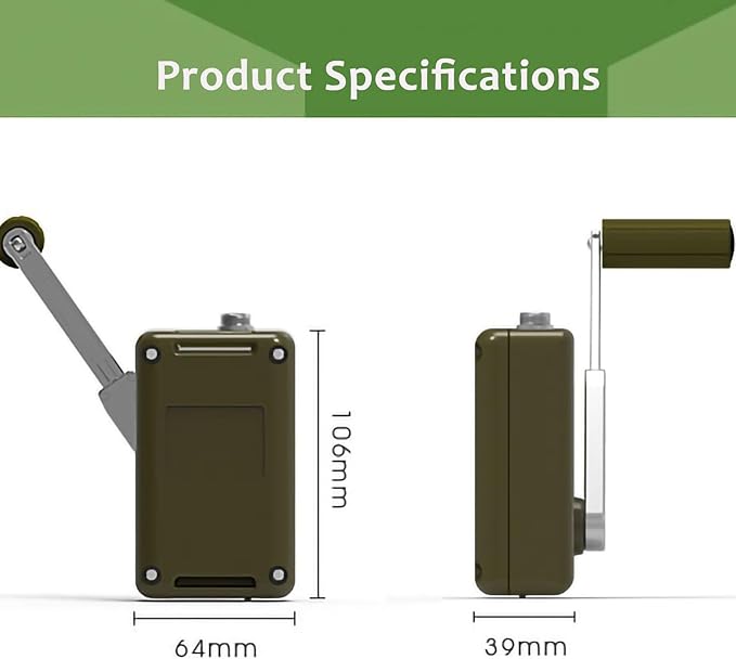 30W Hand-Crank Generator – 5V USB Mobile Phone, 12V Satellite Phone, 15V/24V Battery Charging, Waterproof Aluminum Alloy, Portable Outdoor & Emergency Power For Camping(5v)