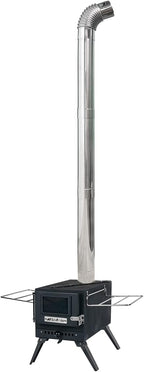 SoloWilder Wood Stove Pipe 2pcs 45 Degree Stainless Steel Chimney Tube 2.36" Stovepipe for Camping Tent Stove