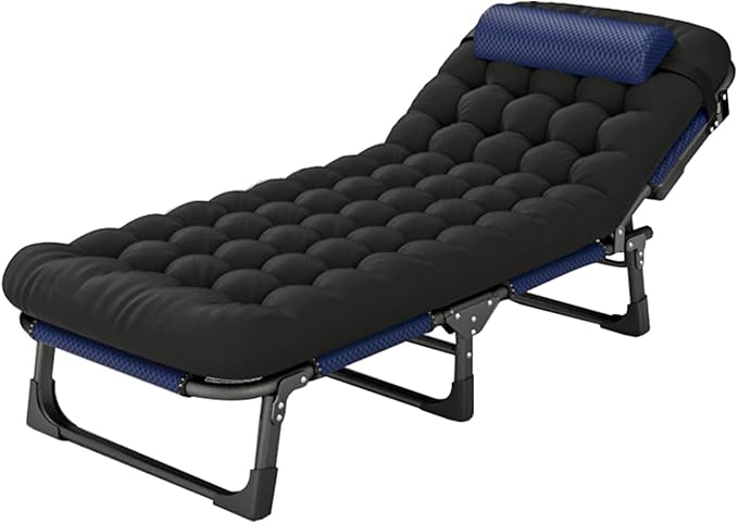 Folding Camping Cot for, Adjustable Adults Reclining Chaise, Folding Camping Cot, Sleeping Cots, Camp Bed for Outdoor, Home, Office,D