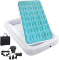 Inflatable Kids Travel Bed Toddler Air Mattress Set,Portable Blow Up Mattress Sleeping Bed Cot with Bed Rails and Electric Pump Ideal for Road Trip