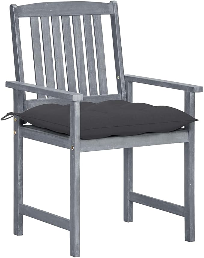 Patio Chairs with Cushions 8 pcs,Outdoor Chairs,Club Chairs,Decorative Chair,Camping Chair,Camping Chair,Reception Chair,Bistro Chair,for Patio,Balcony,Party, Solid Acacia Wood Gray