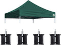 Eurmax USA Pop Up Canopy Replacement Canopy Tent Top Cover, Instant Canopy Top Cover ONLY,Bonus 4PC Pack Weight Bag (8x8,Forest Green)