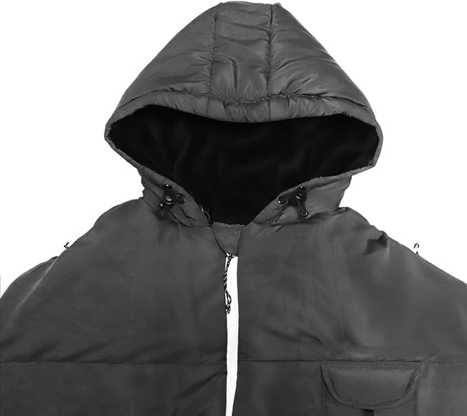 Thermotuff Wearable Sleeping Bag with Dual Hoodie, Zippered Arm Holes, Pockets & Adjustable Drawstring - Ideal for Camping, Cold Weather Hiking, and Stadium Sak Blanket