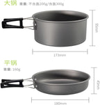 Camping Cookware Cook Camping Backpack Tableware Outdoor Cookware Pot Picnic Canteen Survival Hiking Boiler Set Outdoor Picnic(Black)