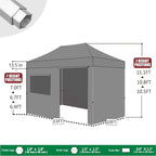 Eurmax USA 10'x15' Professional Pop up Canopy Wedding Party Tent Instant Outdoor Gazebo with Side Walls Aluminum Frame Commercial Grade Bonus Roller Bag(Stripe Red