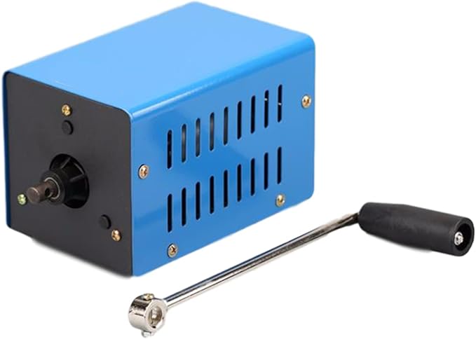 Household Outdoor Portable Manual Hand Crank Generator, 20W High Power Dynamo USB Charger for Travel Camping Hiking (Blue)
