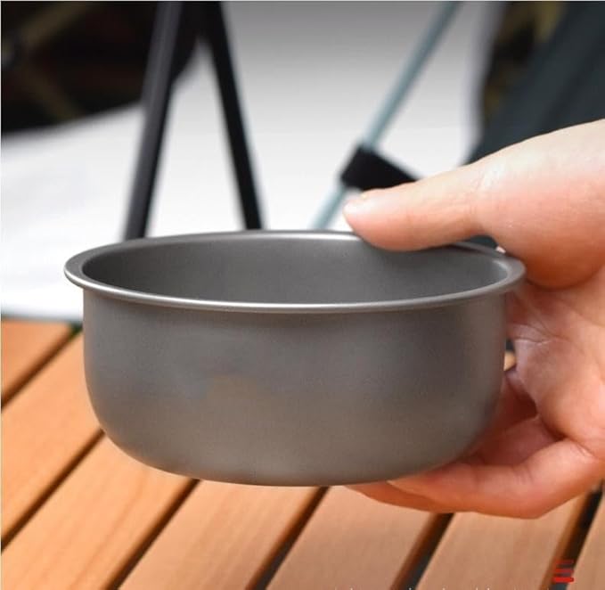 Pure Titanium Bowl Outdoor Camping Portable Single Layer Salad Bowl Household Tableware(1200ML)