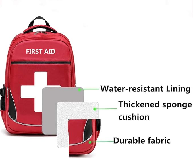 First Aid Bag Empty Red Emergency Medical Bag First Responder Trauma Multi-Pocket Traveling Field Trips Camping Essentials (Red, Pack of 10)