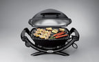 Weber Q1400 Electric Grill, Gray – Portable 1560‑Watt Outdoor Electric BBQ with Porcelain‑Enameled Cast‑Iron Grates – Compact Balcony & Patio Grill with Infinite Control Settings