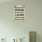 Lake House Decor Lake House Gifts Vintage Metal Tin Sign You Can't Buy Happiness But You Can Buy A Lake Home Signs Outdoor Cabin Decor Lake Life Wall Decorations