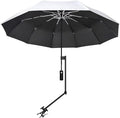 UPF 50+ Beach Umbrella with Adjustable Universal Clamp