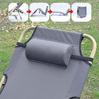 Portable Folding Bed，(Camping Cots,(Folding Camping Cot, 3-Position Adjustable Oxford Sleeping Cots Bed,Portable Camping Bed with Pillow,Multifunctional Lounge Chair,Perfect for Camping, P