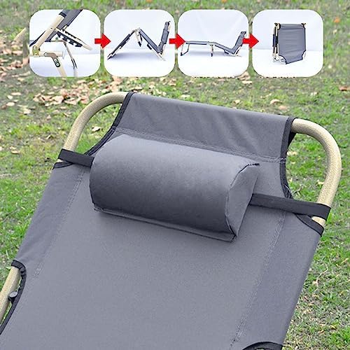 Portable Folding Bed，(Camping Cots,(Folding Camping Cot, 3-Position Adjustable Oxford Sleeping Cots Bed,Portable Camping Bed with Pillow,Multifunctional Lounge Chair,Perfect for Camping, P