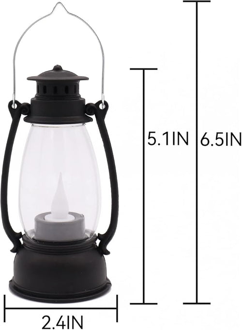 5.1 inch Mini Lanterns 6-Pcs LED Candle Small Lanterns Decorative Indoor Outdoor Hanging Light Ornaments Home Decor for Weddings Western Camping Party Halloween Christmas Decorations