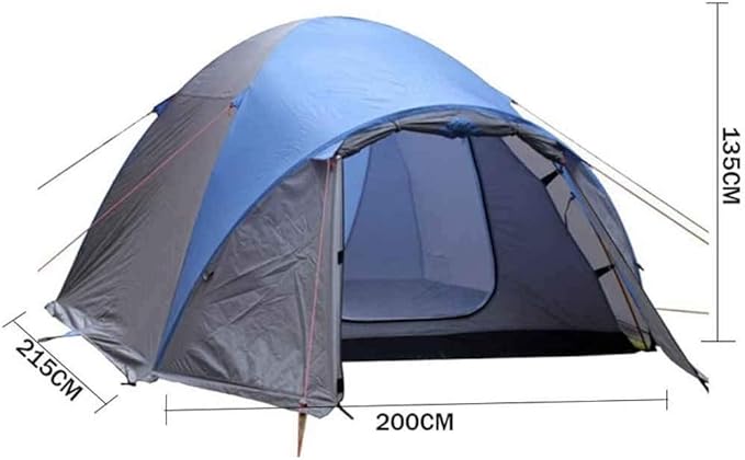 Camping Tent, Outdoor Double Layer Waterproof Sunscreen 2-3 Person Tent, Family Tent, Backpack Tent,Blue